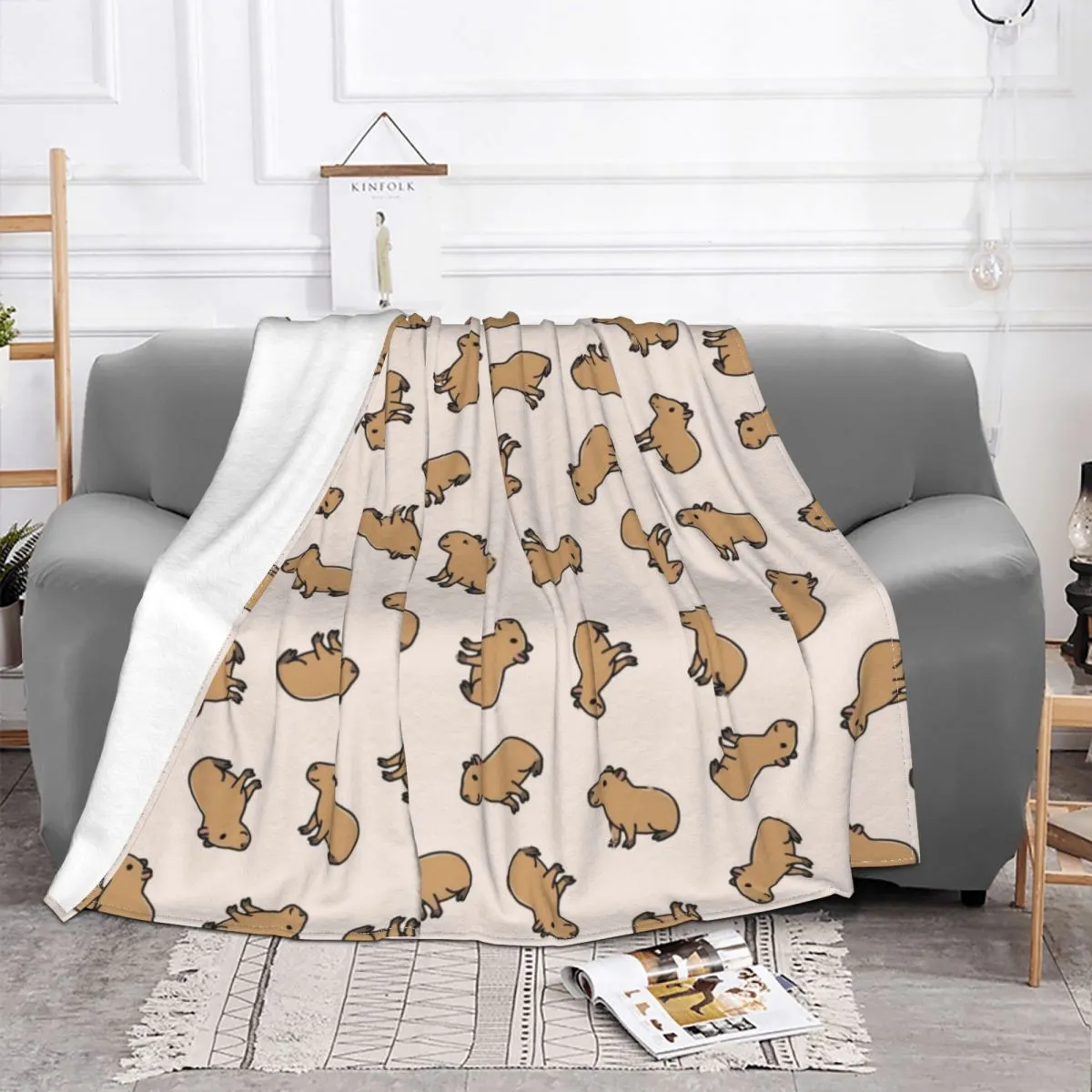 Capybara - Coperta morbida e confortevole per divano, in flanella