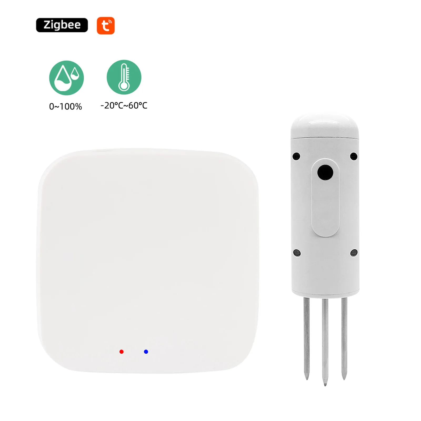 Zigbee Online -Boden -PH -Messgerät Wassersäure Feuchtigkeit Feuchter Monitor Gateway Smart Home Gartenbodendetektor Autobewässerung