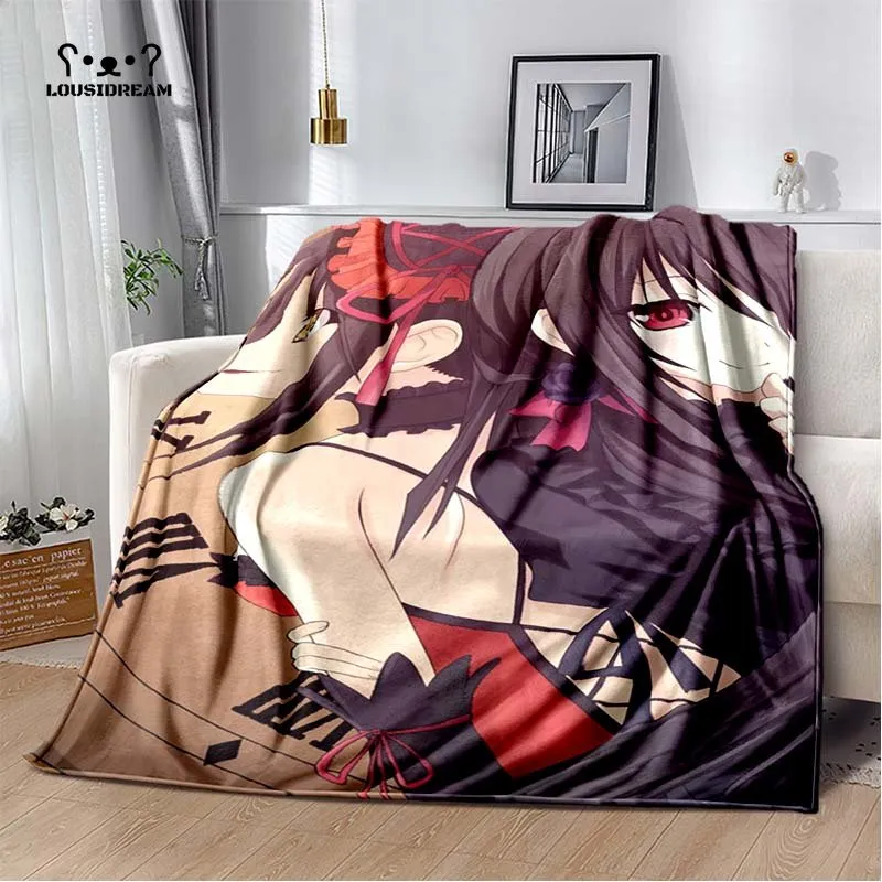 Kawaii Anime Girl Throw Blanket: Soft Flannel, Versatile Decor