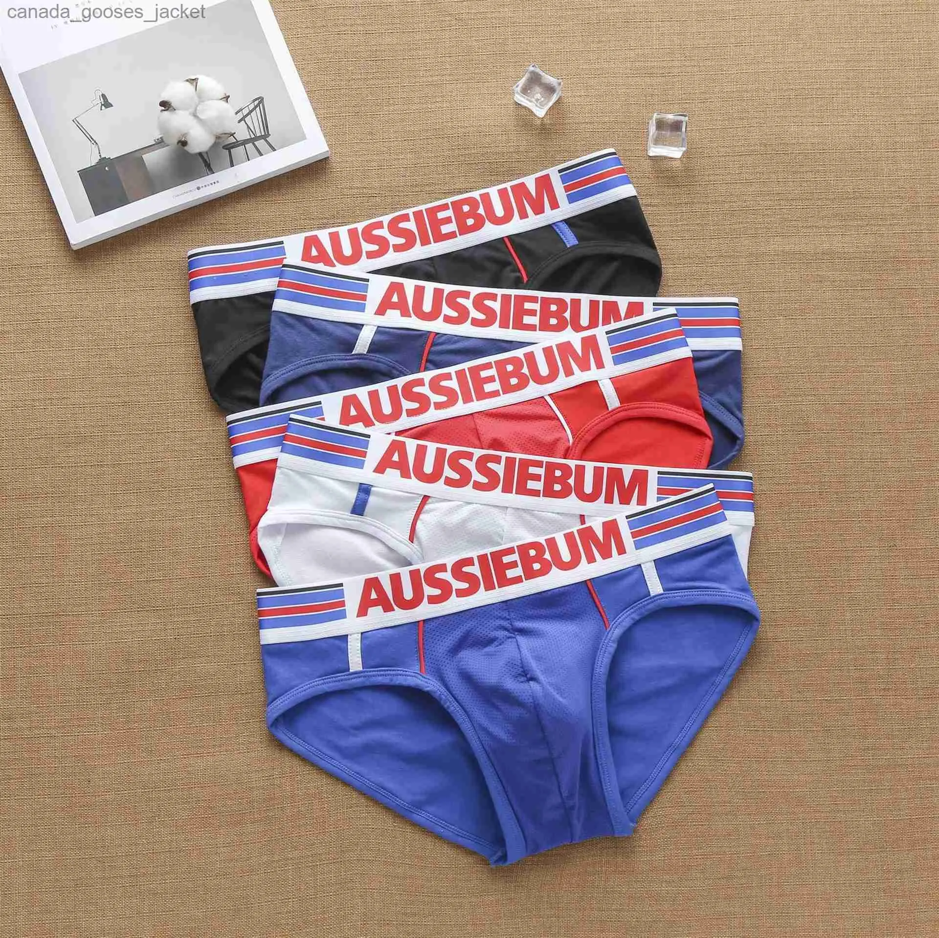 Sous-pants Aussiegum Mens Fashion Cool Cool European et American Pure Cotton Lit Sheet Youth Underwear C240411