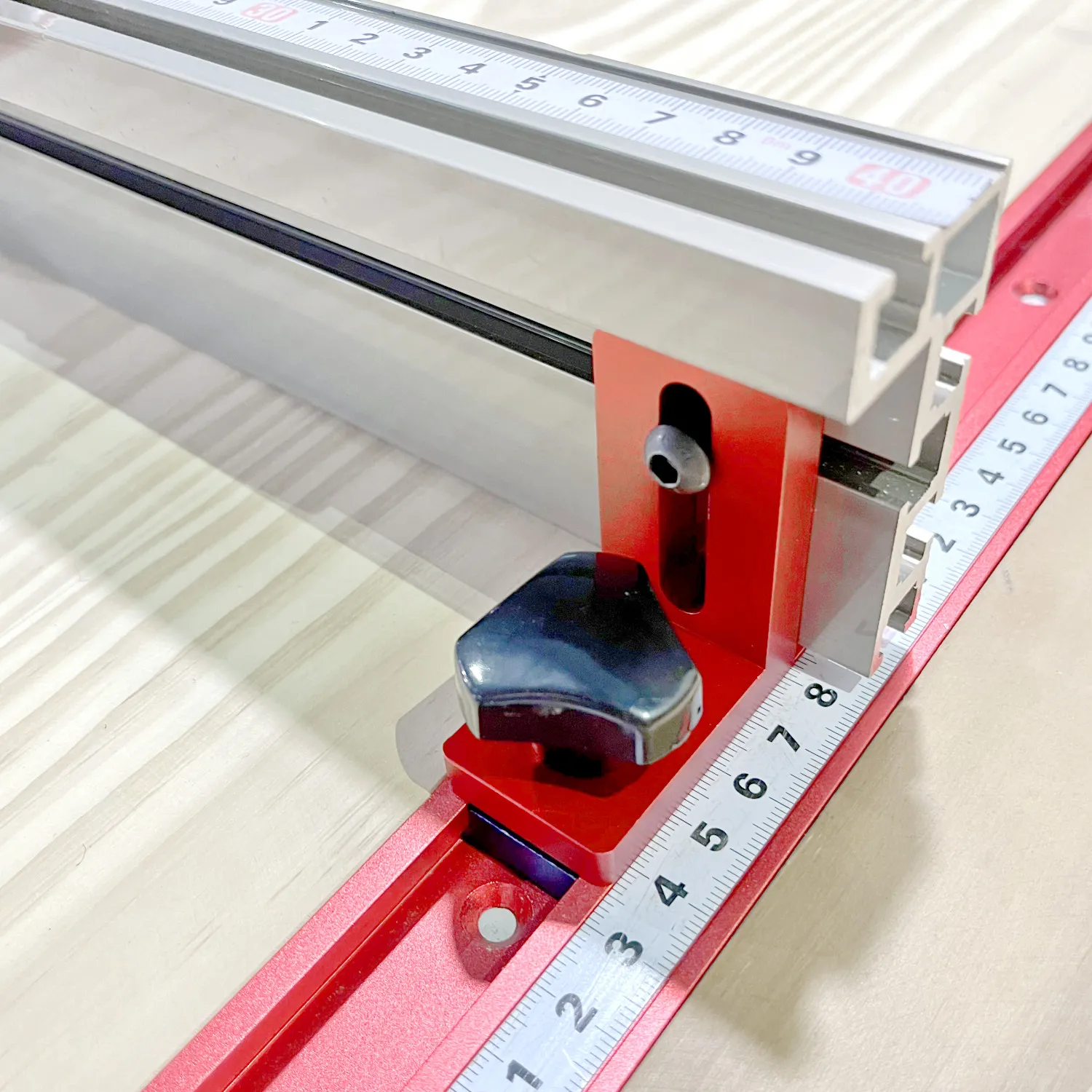 300-800mm Aluminiumlegering T-TRACK MITER TRACK STOP SET TIMAIR HOUTWORKING TOOLS T-SLOT MITER TRACK for ROUDER TABLE DUO ER (Kleur : Blue Track Stop