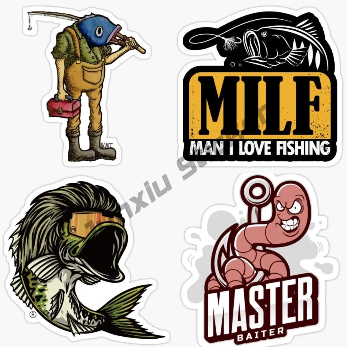 Funny 'I Love Fishing' Vinyl Decal Stickers - 2 Pack, White, 6'' Size - Perfect For Cars, Laptops & Windows - View #13