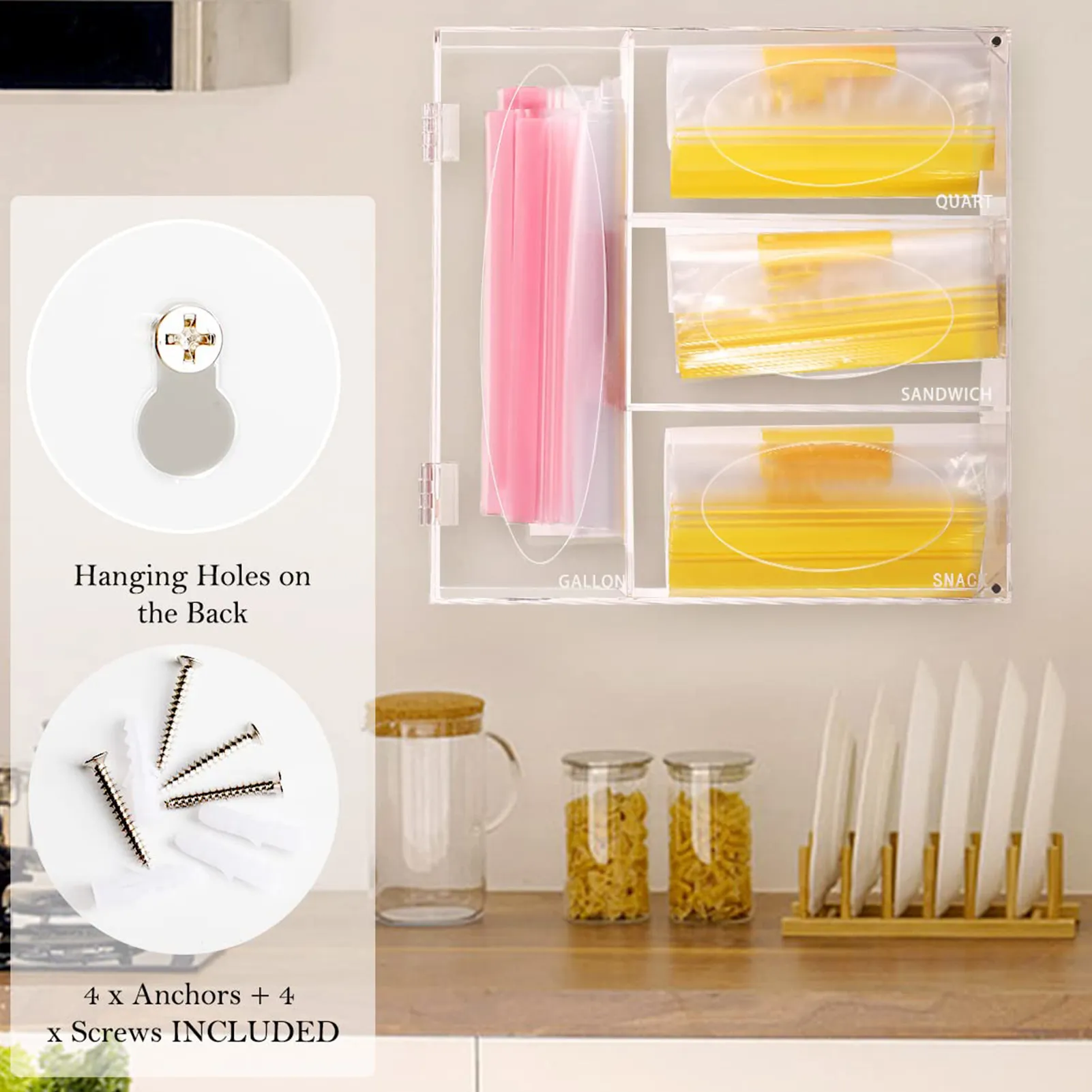 Zip Lock Bag Organizer Acrylic Storage For Kitchen Sandwich Bag Holder From Ddmydec 62.23 DHgate.Com