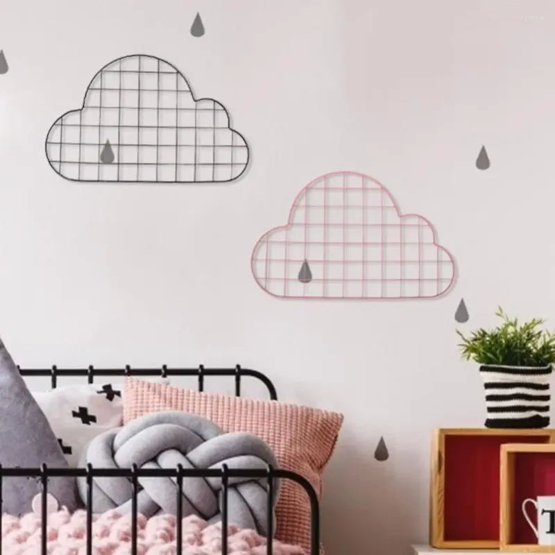 Plaques décoratives Nordic Style Cloud Grid Po Mur Mur Cloud Sinted Mountd Moux Room Disposition de chambre à coeur élégant beau cadre d'affichage