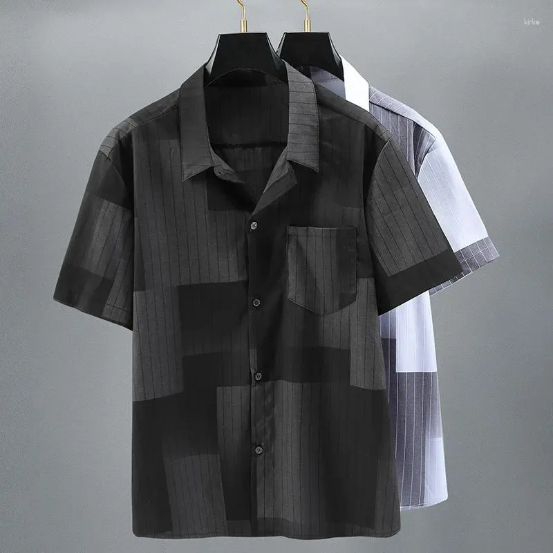 Men's Casual Shirts 170KG Plus Size 11XL Summer Shirt Bust 170cm Short-sleeve Loose Thin 5XL 6XL 8XL