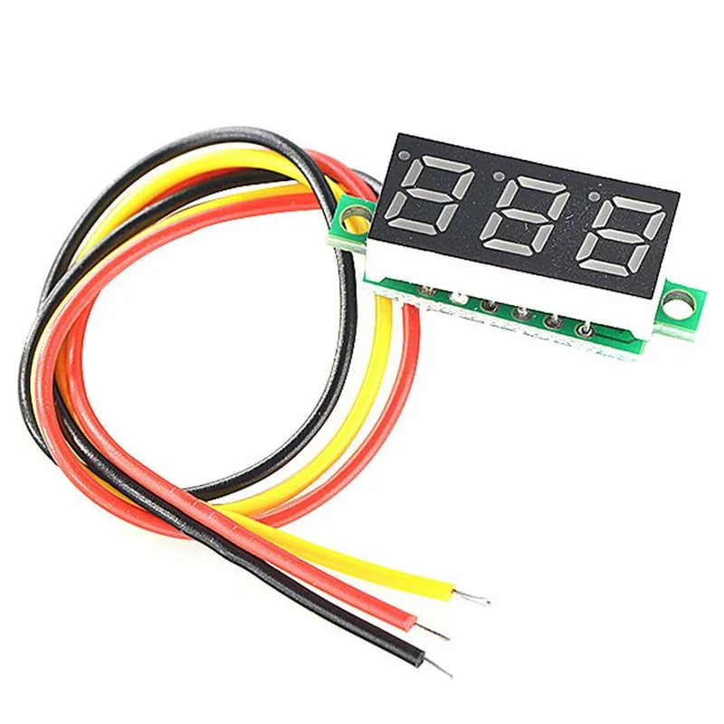 DC Voltmètre Affichage 3 fils DC 0-100V Tester de tension 0,28 pouce Panneau LED 4 couleurs combinées mini