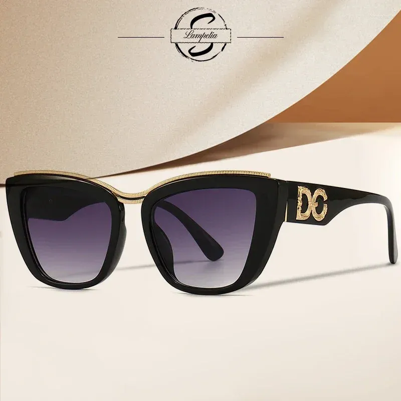 Solglasögon kvinnor märken kattögon designer glasögon stora ovala ramar kvinnliga uv400 gafas de sol vintage para mujeres