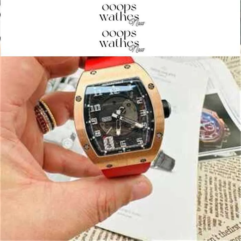 Designer masculino marca a marca de luxo assistir Superclone Automatic RM005 18K Gold Famous Clockcarbon Fiber Sapphire