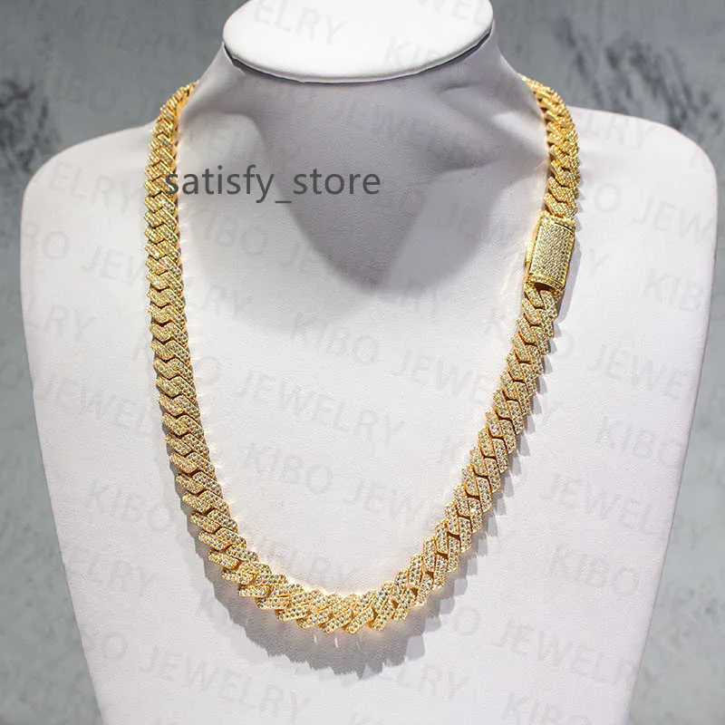 Atacado 8mm 10mm 12mm Hip Hop VVS Colar de diamante Droga DropShipping Silver/ouro banhado com laysanite Link Cuban Link Chain