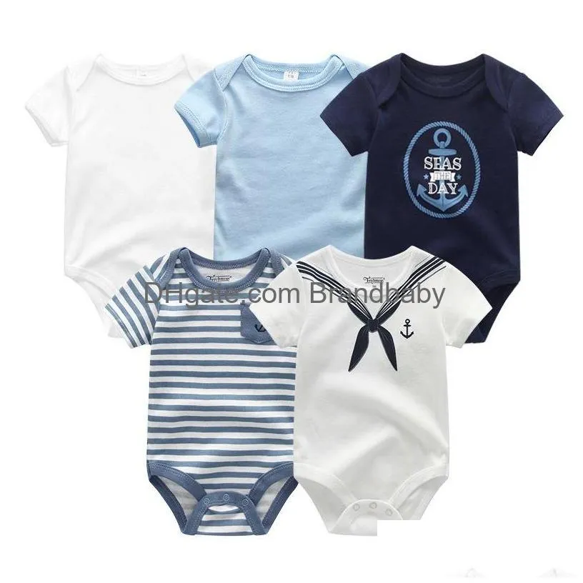 5stBaby Boys Clothes Unicorn Girls Clothing Bodysuits Baby Girls kläder 0-12m Född 100%Cotton Roupas de Bebe 230317