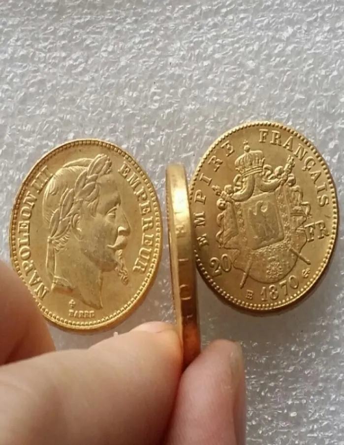 Francja 1870b Wykonane z mosiężnego złota napoleon 20 franków piękne kopiowanie ozdoby monet replika monet akcesoria dekoracji 3012138