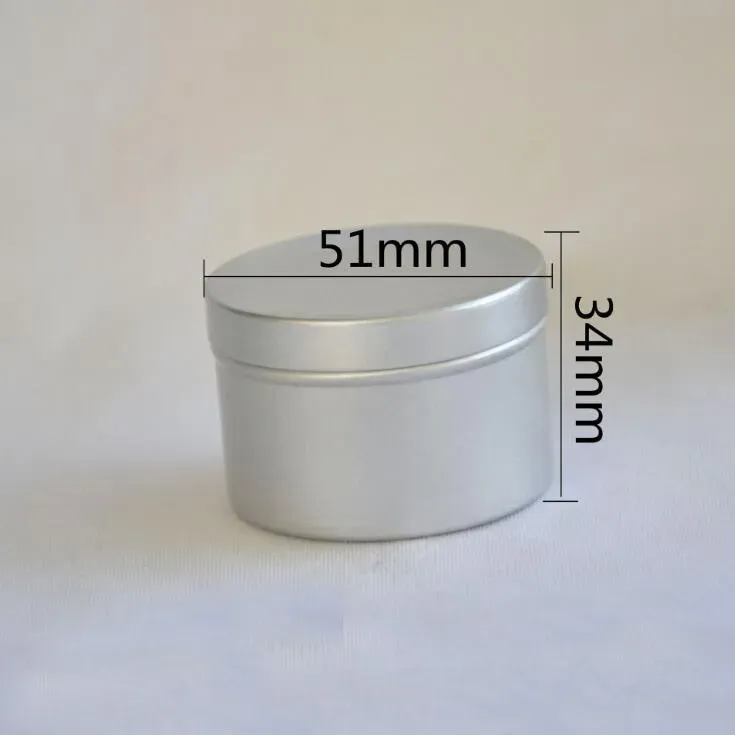 50g empty aluminium cream jars 50ml aluminum tins, metal lip balm container Case Box