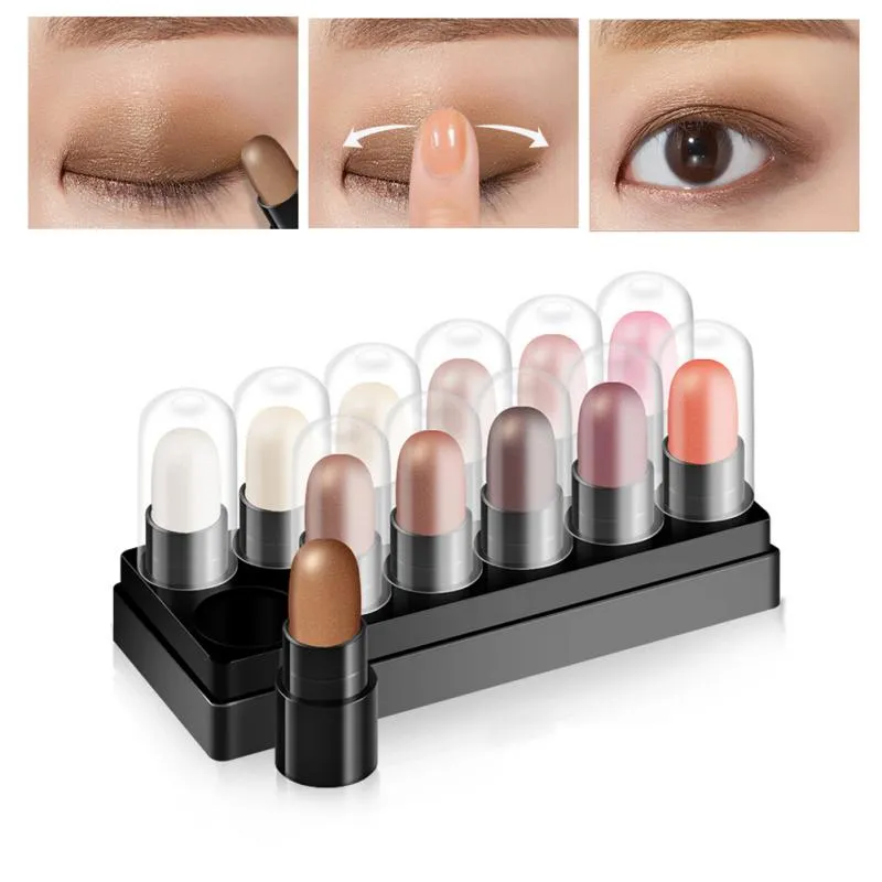glitter eye shadow stick yzs gradient waterproof... Eyeshadow Stick Set Glitter Waterproof Pearlescent Pencil Highlighter ...
