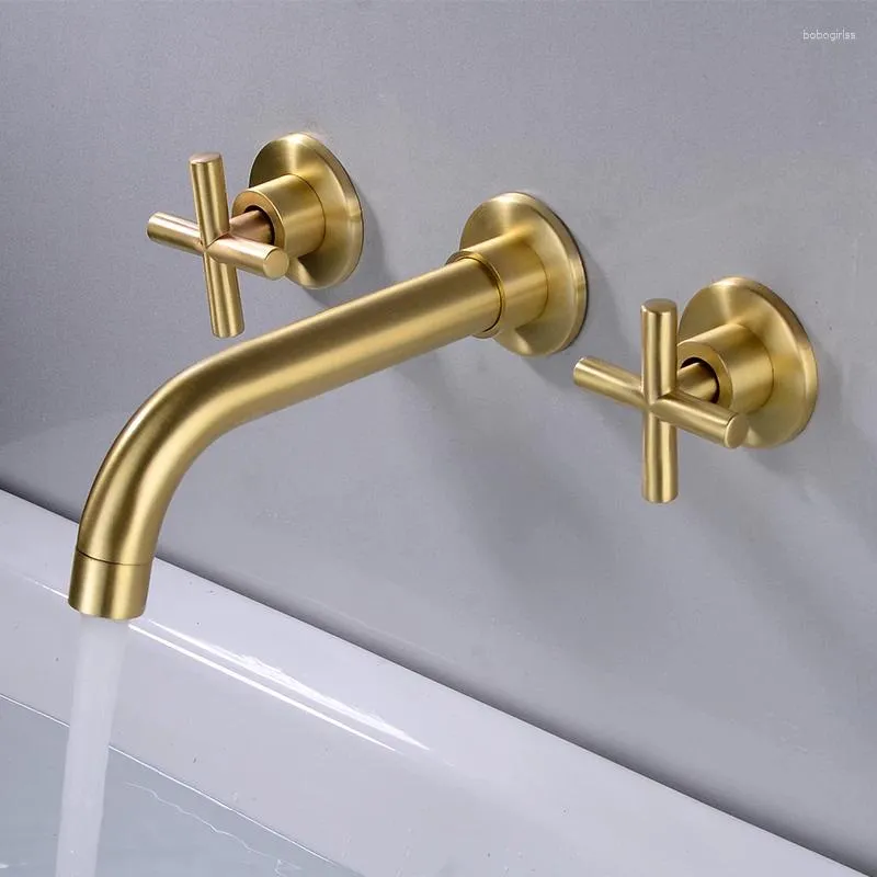 Robinets de lavabo de salle de bain Bakala Brass Basin Bassin Tap baignoire Chrome Finish Square in Wall Robinet LT-318