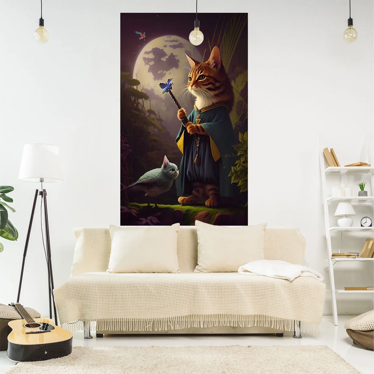 Qddeco Mysterious Cats Meme Tapestry Magische dieren Yoga Mat Witchcraft Sofa deken slaapkamer of woonkamer decoratie