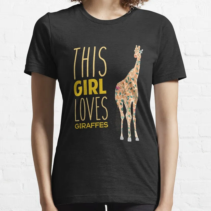 Dieses Mädchen liebt Giraffen coole Tier Giraffe T-Shirt Womans Kleidung Damen Grafik T-Shirts