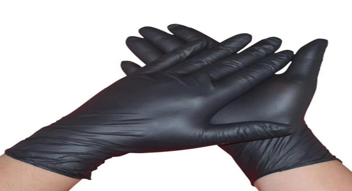 Leshp 100pcslot Mechanic Nitrile Household Cleaning Washing Black Laboratory Nail Art Antistatic Gloves3271266