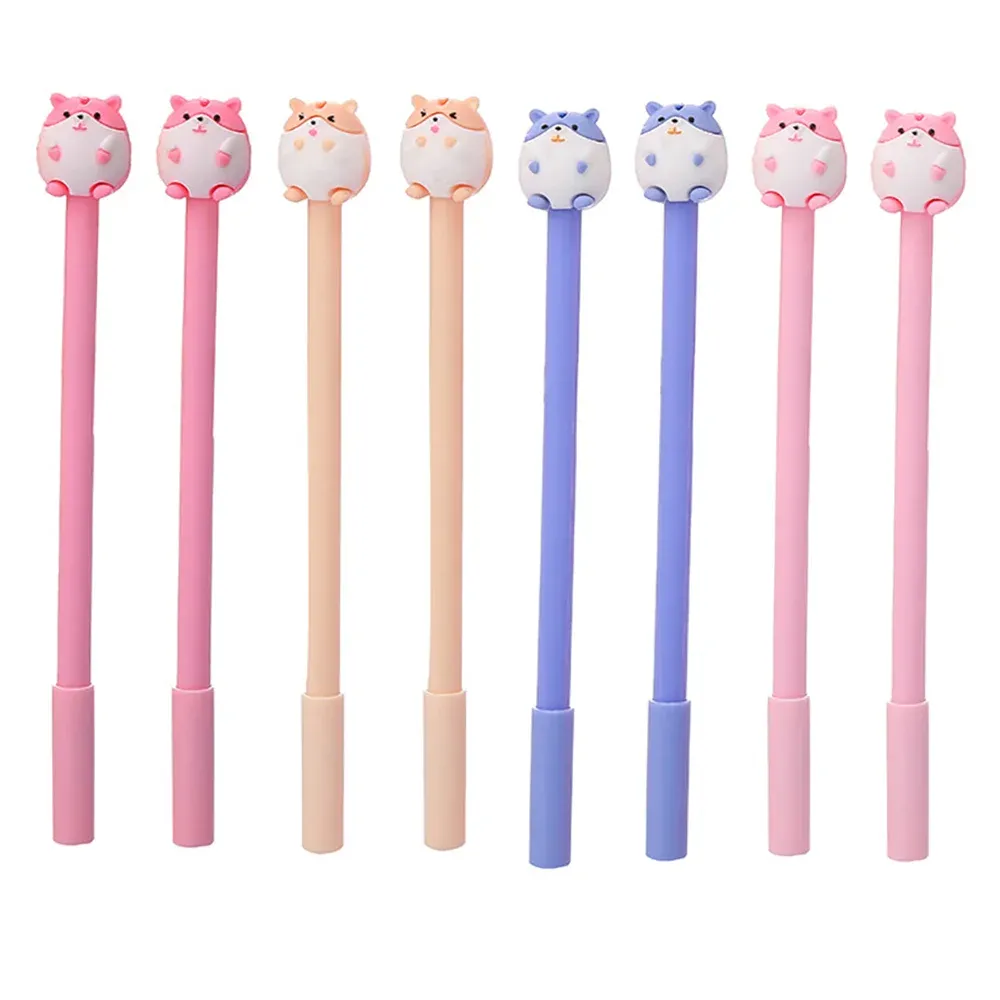 Pennen 24 stcs/bulk Japan cartoon kawaii pennen schattige hamster grappige gel pen terug naar school balpoint esthetisch briefpapier ding object 2022