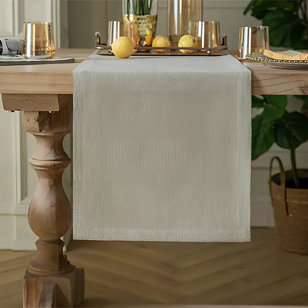 Table Runner White Color Natural Rustic Woven Dining Table Runner for Everyday Use 16x72 inches