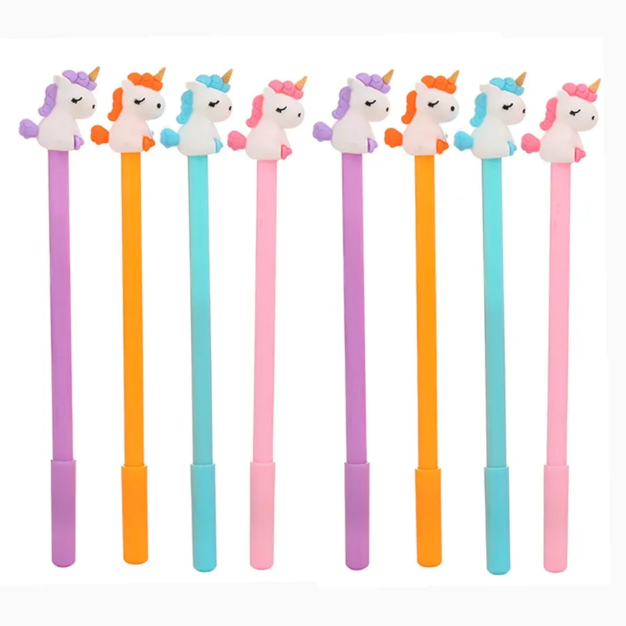 Długie 36pc/set koreańskie śliczne długopisy jednorożenne śmieszne pióro Pen Kawaii Ballpoint Rollerball School Office Dostaw towary przedmiot Girl Prezent