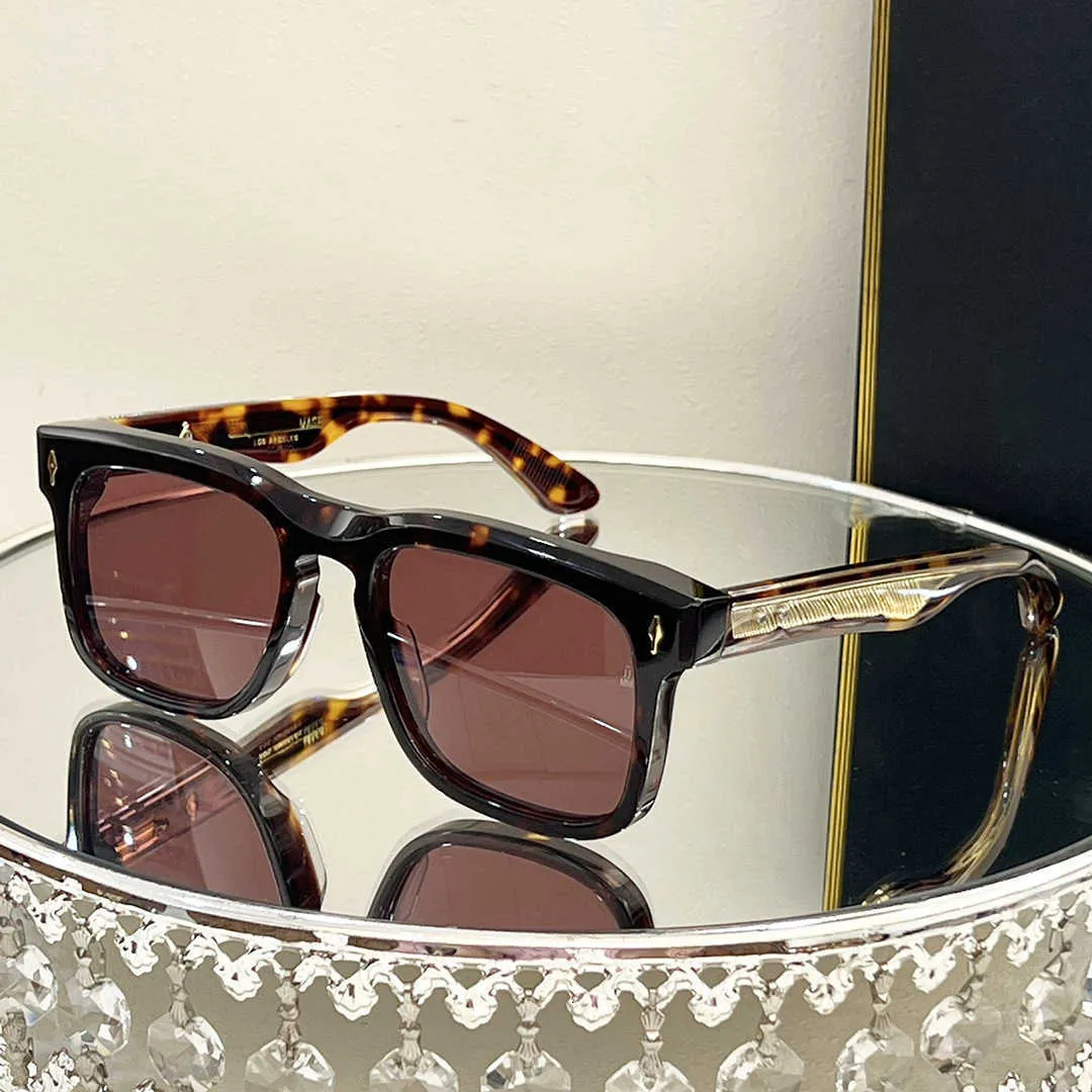 Ny lyxdesigner solglasögon högkvalitativ premiumacetat 10mm platta UV-resistenta eleganta mäns och kvinnors solglasögon för utomhusresor och fritid