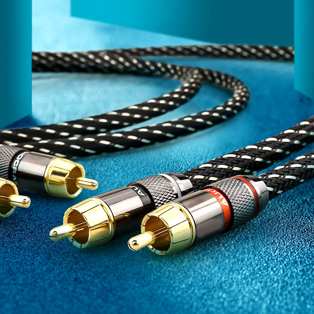 OFC Copper HiFi Audio RCA Cable – Pair, RCA Plugs, Interconnect Cord, Brand New