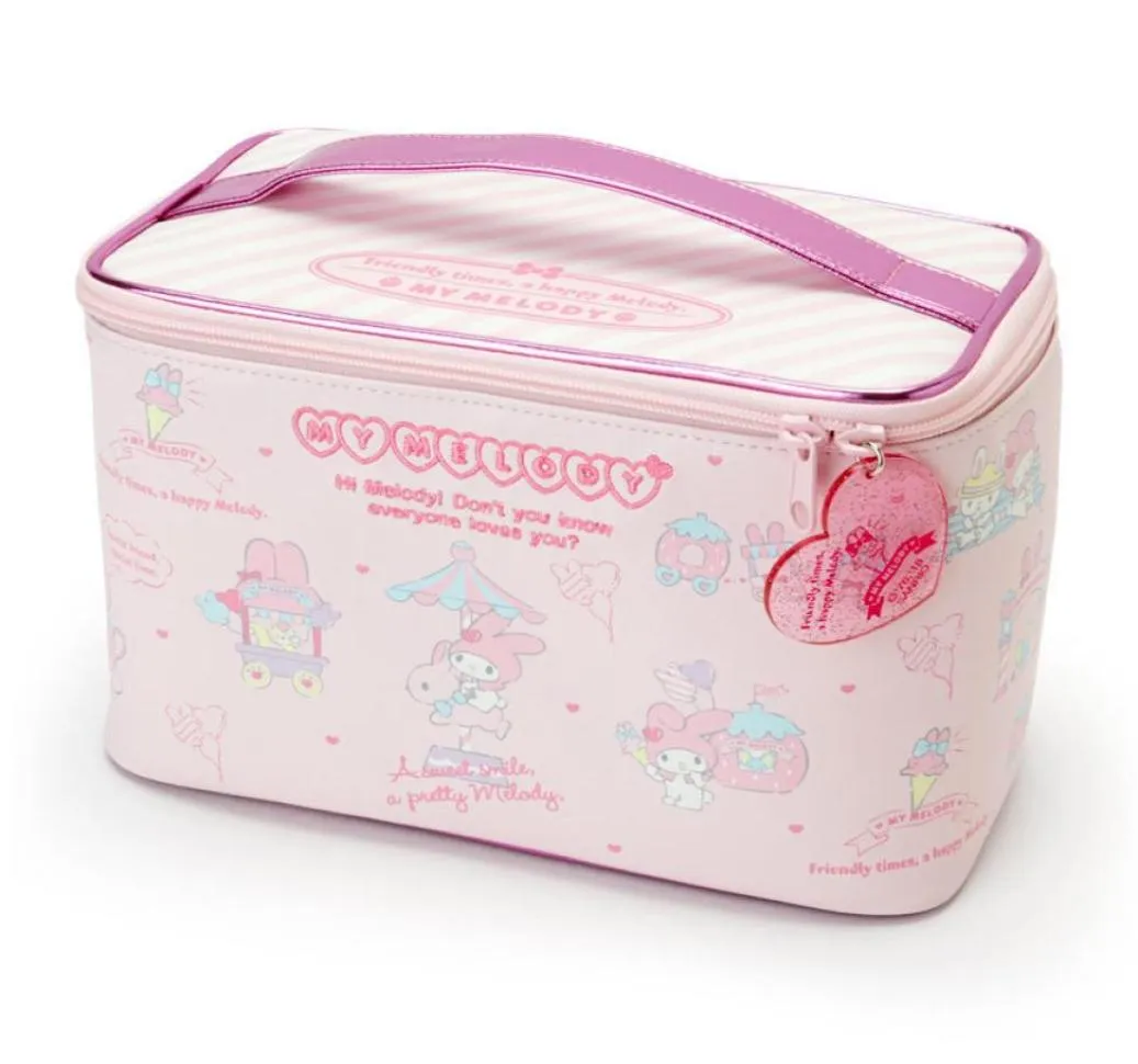 Cartoon My Melody Pink Pu Leather Makeup Bag Kosmetiska väskor Make Up Box Women Beauty Case Storage Towerry Bag T2005198546112