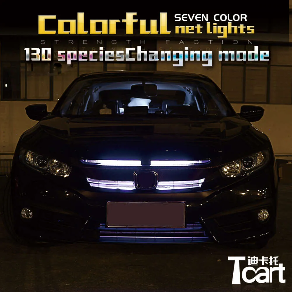 TCART 54cm LED Knight Rider Grill Işıkları Honda Civic CRV Fit Accord 2016 2017 2018 2019 Otomobil Aksesuarları