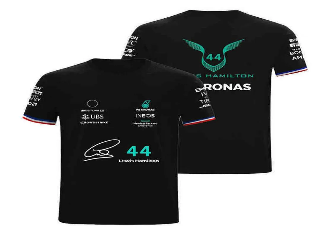 F1 Formula One 44 Lewis Hamilton T Shirt 63 George Russell Fan Breathable Jersey Summer TShirt ANG Petronas Edition Children Clot5322216