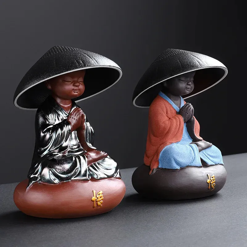 Filtro de chá de cerâmica filtro chinês kongfu porcelana buda monge suporte de suporte de pet utensils cemony cets 240411