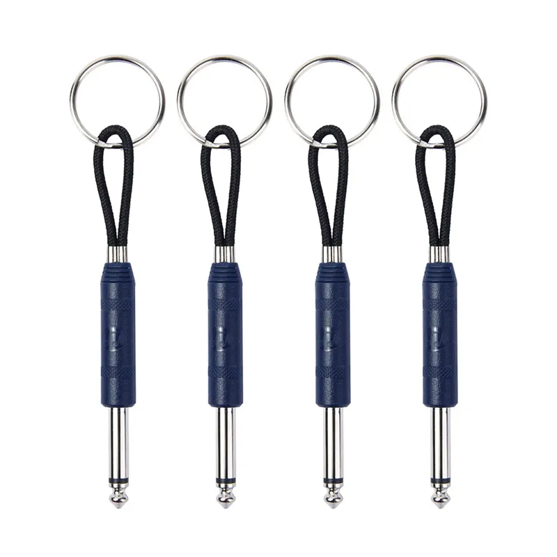 4pcs Keychain de la bouche de guitare pour support de clé d'ampli Marshall, pour le support de clé Marshall Jack, bleu marine