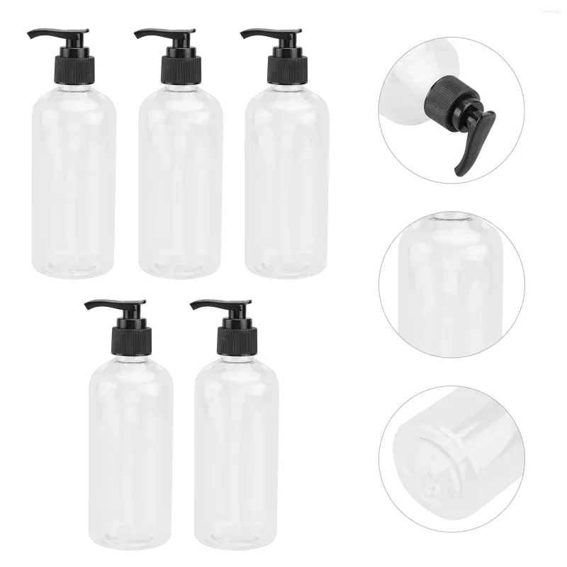 Opslagflessen 5 pc's douchegel container body wash bottled dispenser perspomp navulbare reizen