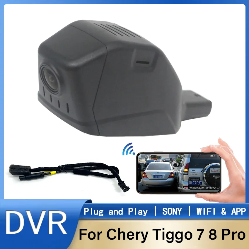 Nieuw!Plug and Play WiFi Car DVR Video Recorder Dual Lens Dash Cam Camera 170 ° FOV voor Chery Tiggo 7 8 Pro 2020 2021 2022 HD 1080P