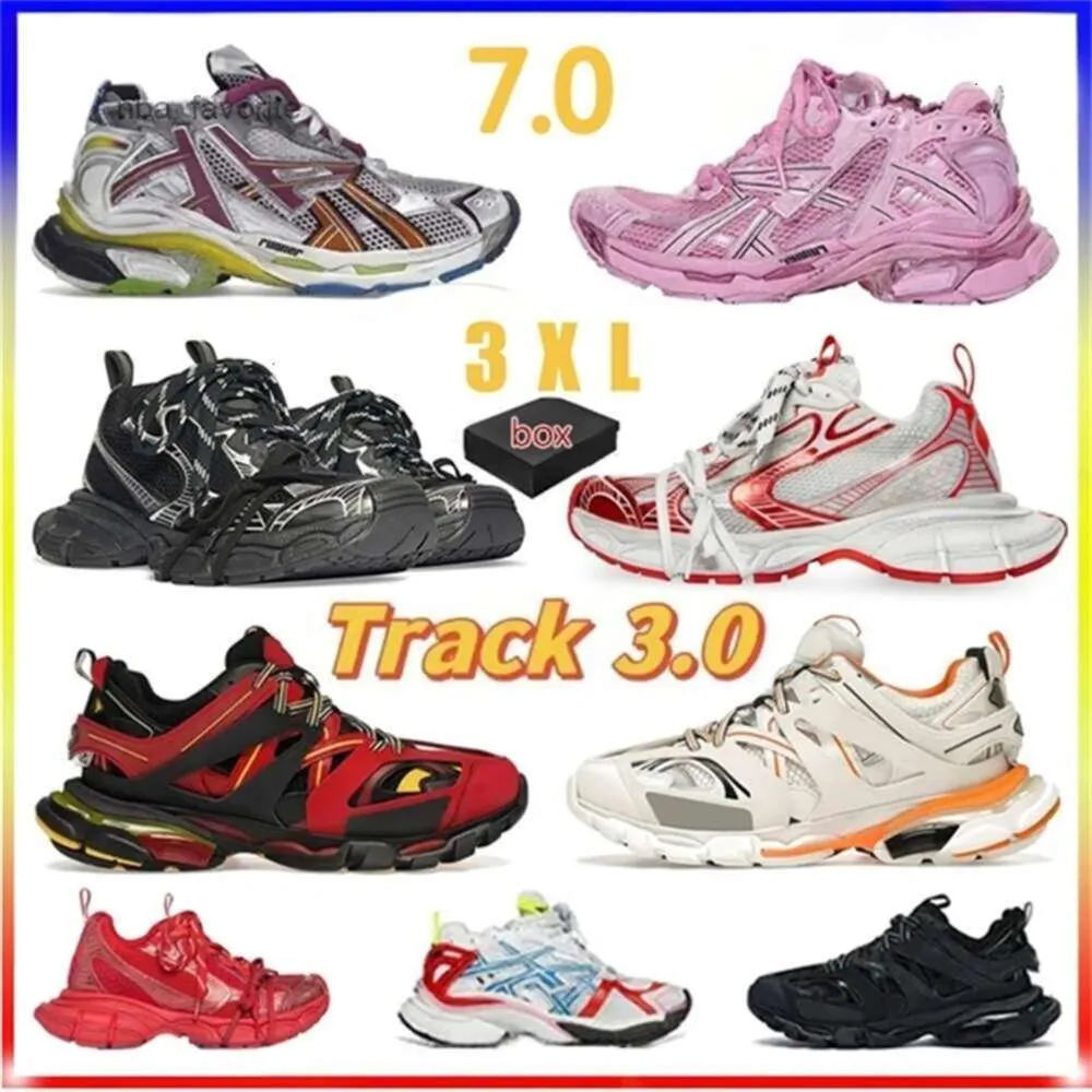 Direkter Fabrikverkauf mit Designer Runner Track 3.0 3xl Frauen Männer Freizeitschuhe Paris Runner Sneaker 7.0 Trainer Schwarz weiß rosa Dekonstruktion Sneak Sneak