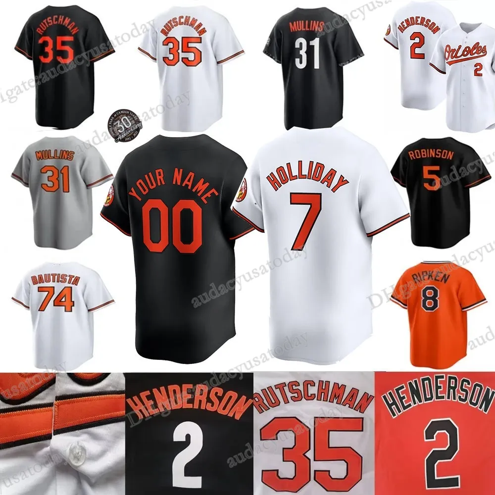 2024 Custom S-4XL 7 Holliday 35 Rutschman City Connect Jersey Urias Henderson Ryan Mountcastle Anthony Santander Cedric Mullins Austin Hays Baltimore Oriole Ramon