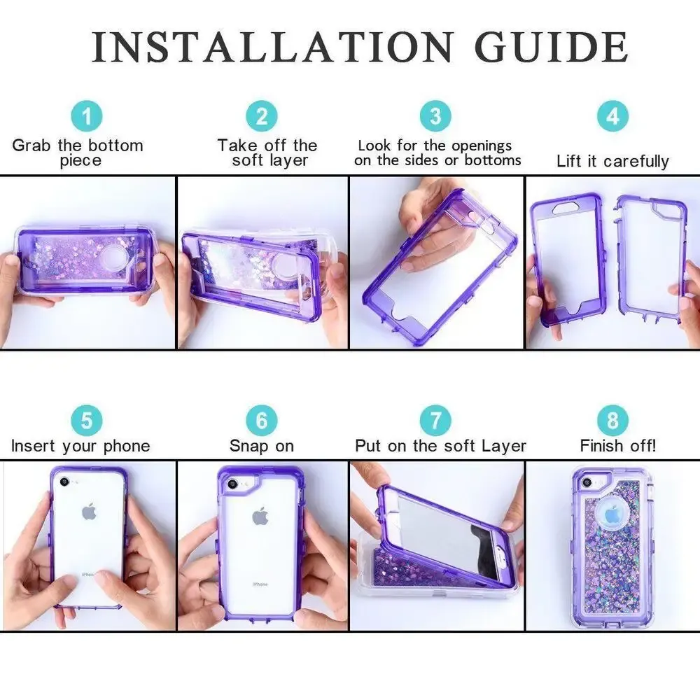 İPhone 14 için Glitter QuickSand Case Plus 13 12 11 PRO XS MAX X XR KAPAK 360 Şok geçirmez TPU PC Bling Sıvı Koru Telefon Kılıfları