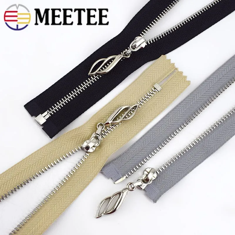 2pcs 3# 15-30 cm Close-end 40-70 cm Zipper a blocco automatico in metallo in metallo aperto per cuciture kit di riparazione di zip per abbigliamento per cucitura Accessori fai-da-te