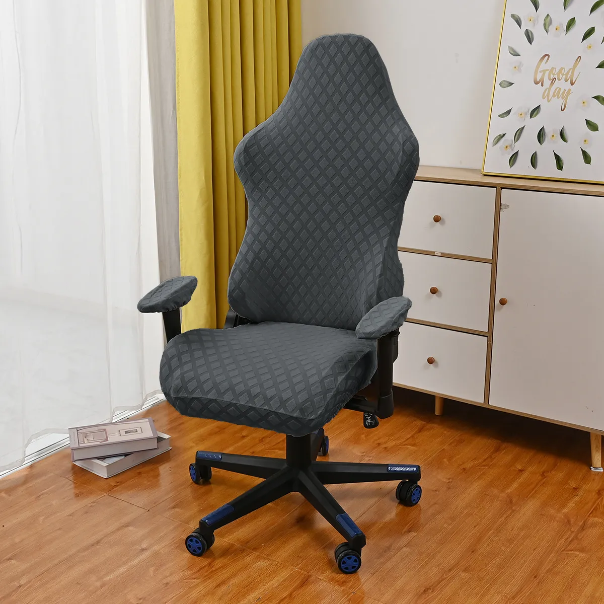 Solid Color Esports Chair Cover Office Chair Cover Universal Anti-dust Armchair Computer Gaming Chair Cover