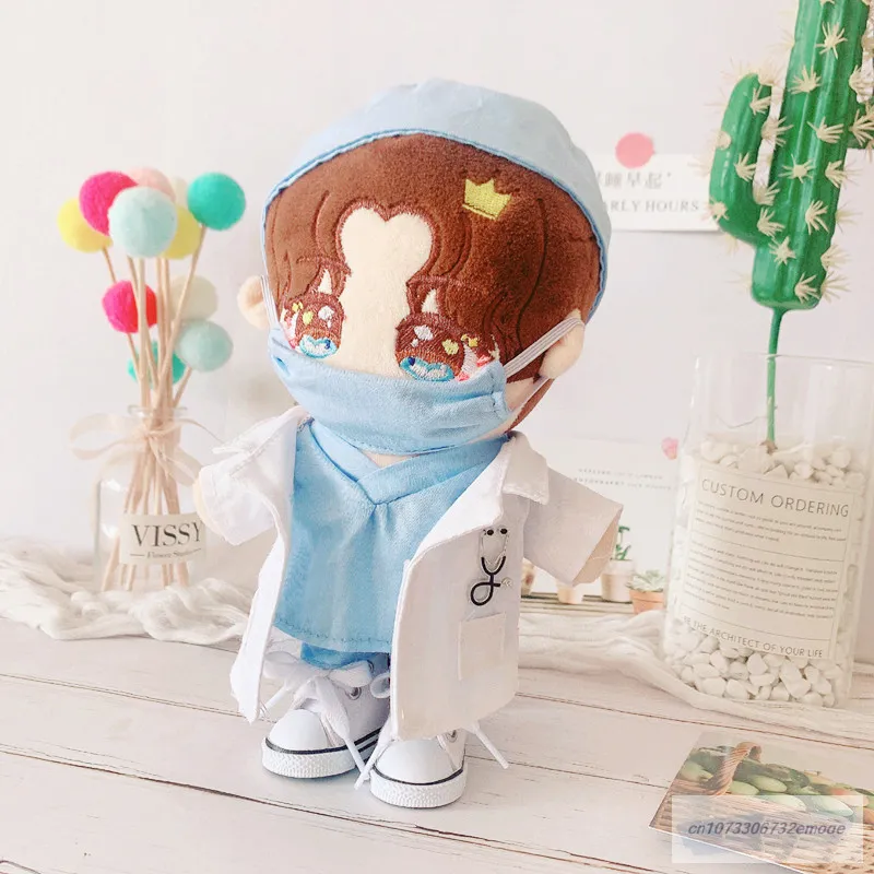 Nouveau 20cm en peluche Doctor Doctor Doctor Surgical Suit Chaussures Accessoires Corée Kpop Exo Idol Dolls Vêtements Fans Toys Cadeau