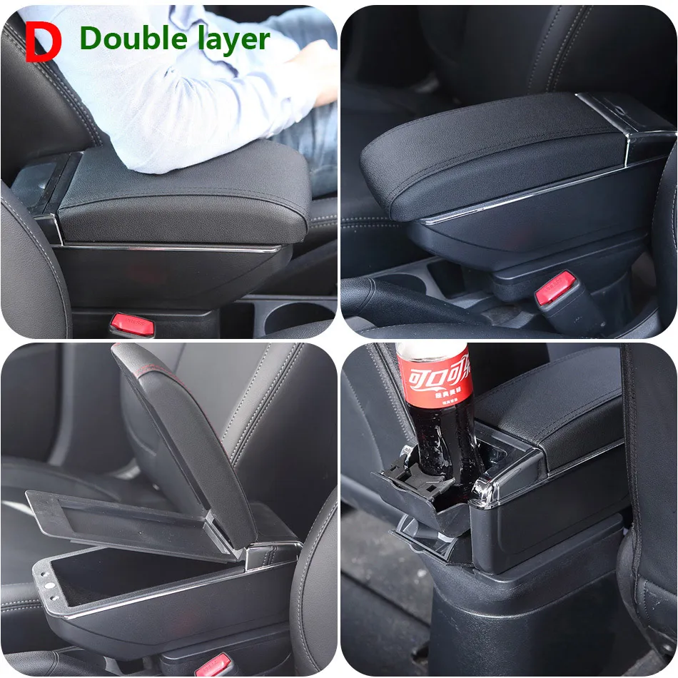 LP Trade Black Fabric Front Armrest For Nissan March Micra K13 2010-2017