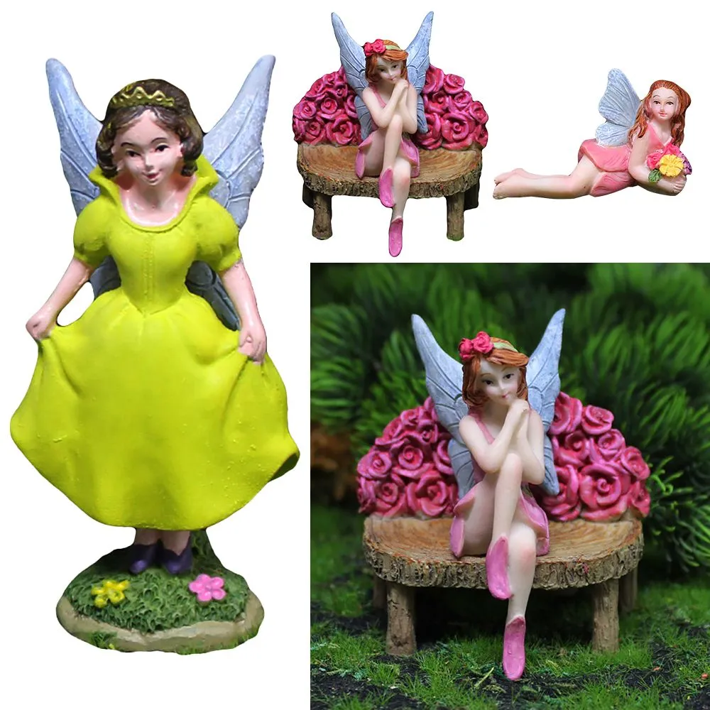 盆栽飾りの写真小道具の風景ミニチュアミニチュア妖精の置物庭の飾り美しい翼
