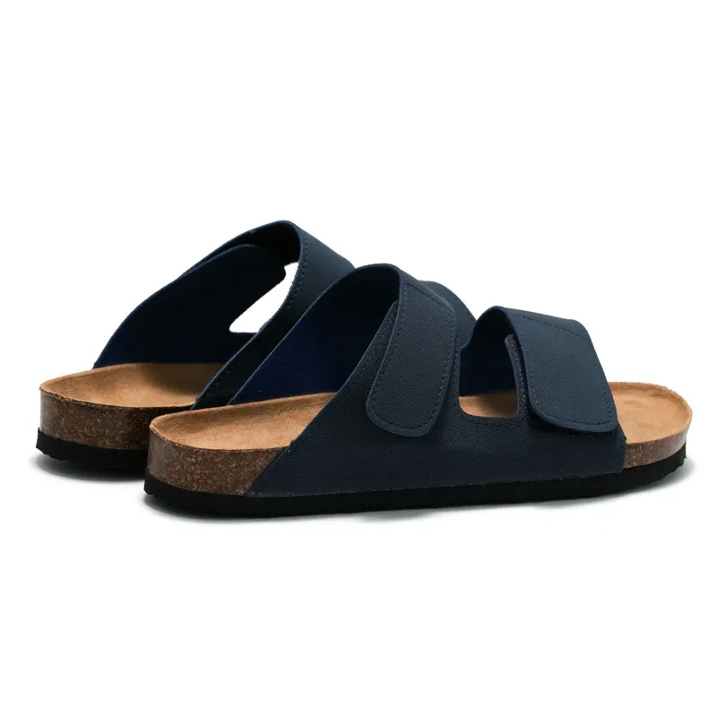 Sandali in Pelle con Zeppa Sughero Comfort Plantare Anatomico Sabbia