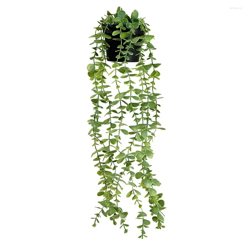 Dekorativa blommor konstgjorda växt vinstockar vägg hängande rotting lämnar grenar utomhus trädgård hem dekor plast falsk blad grön murgröna med kruka