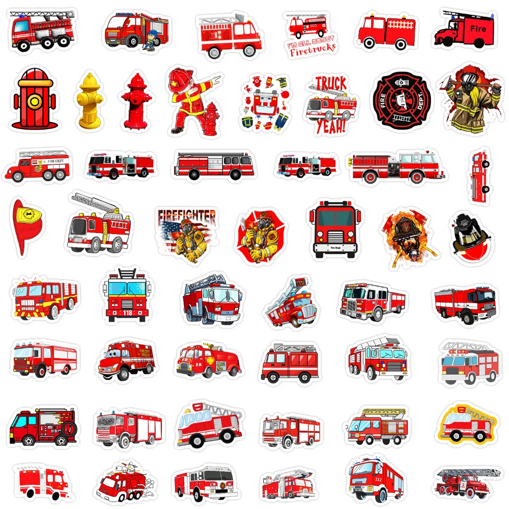 Save Big on Bulk Firefighter Stickers Fireman Gifts Assorted Firefighter \u0026  Fire Truck Stickers For Kids 10/50 Pcs Vinyl Decals For Laptops, Phones, ..., image size:1000x1000