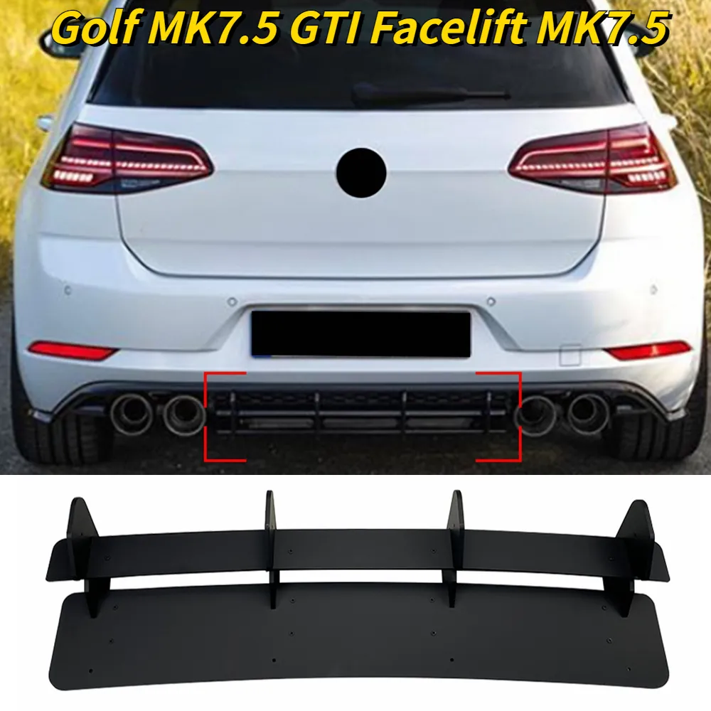 4-Piece Rear Bumper Diffuser Shark Fin Spoiler Lip – Fits VW Jetta MK6/MK7 (Universal Black)