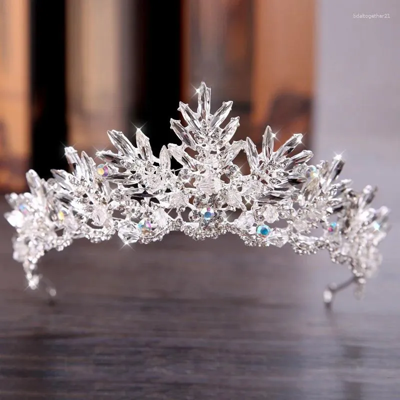 Headpieces barock strass kristallpärlad pannband tiara brud krona bröllop koreanska hårprydnader