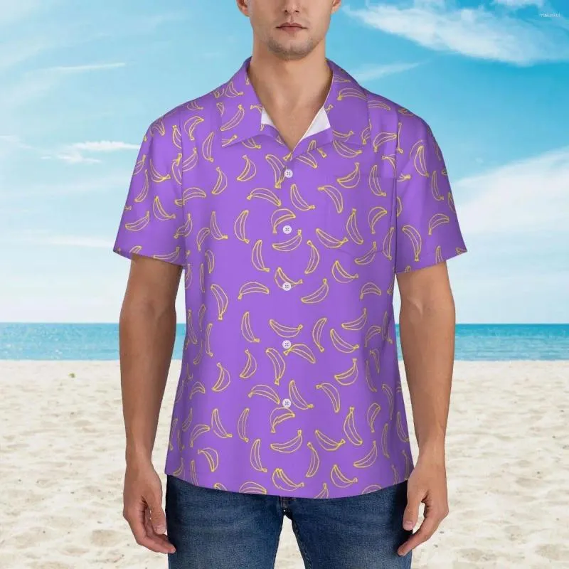 Casual shirts voor heren Hawaii Shirt Vakantie kleurrijke banaan blouses abstracte print coole heren korte mouwen comfortabele tops