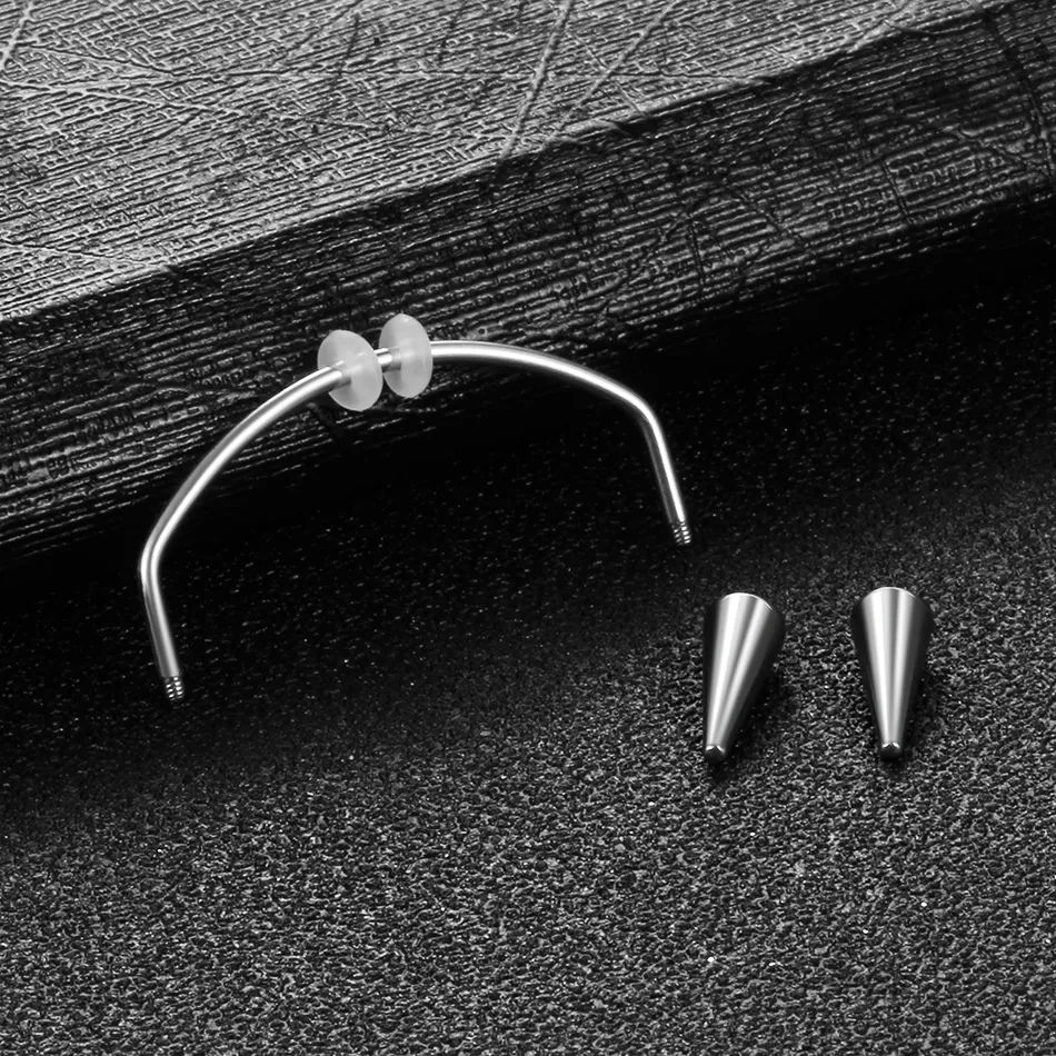 1pc Aço cirúrgico Drácula Drácula Piercing Jóias Decorações de piercing de septo Vampire presa de dentes zumbis prego de renda