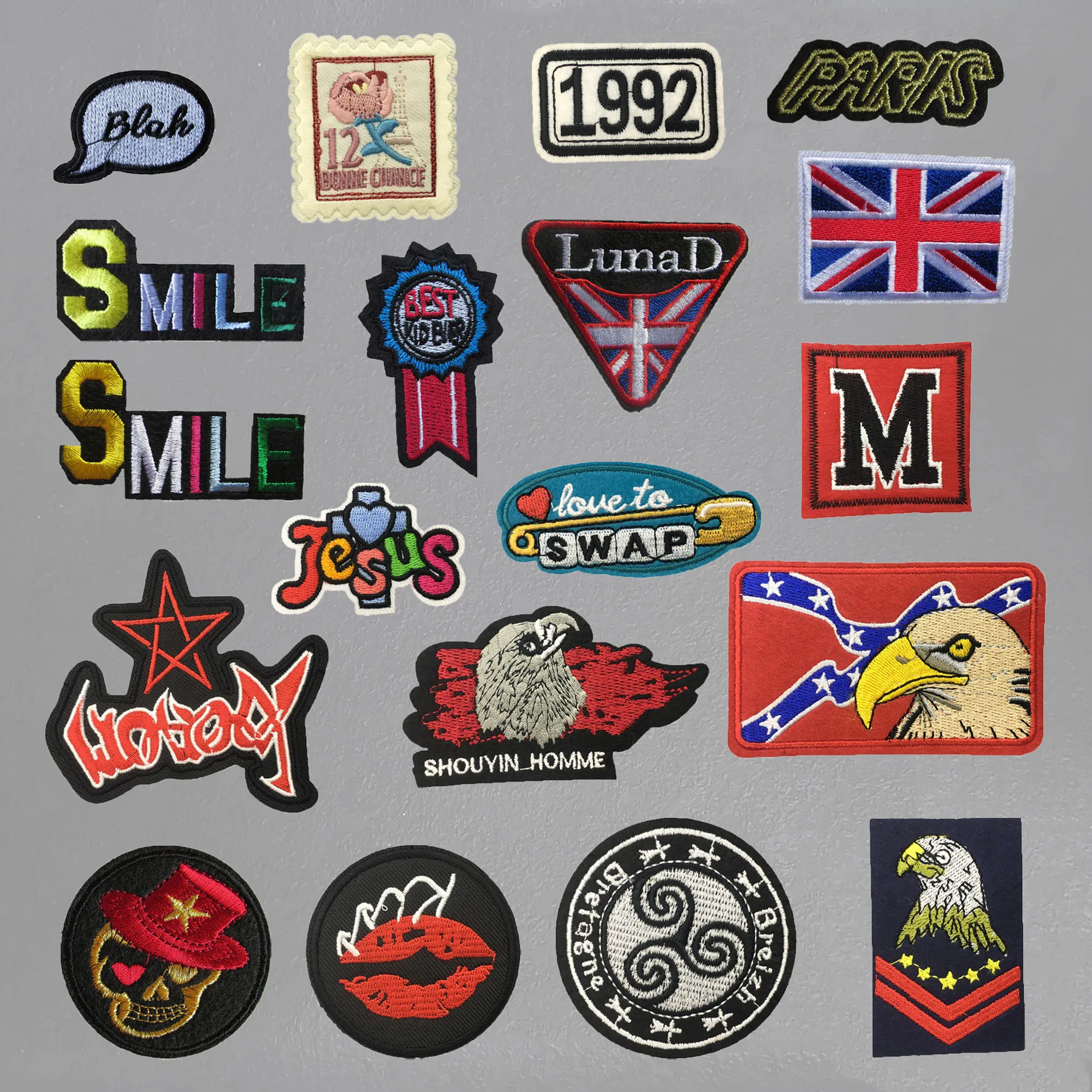 Circulaire letter Emblem Hot Smelt Lijm Sstreken Patch Groothandel Verkoop 1-20 PCS REWABLE PATCHTACHTEN PATCH