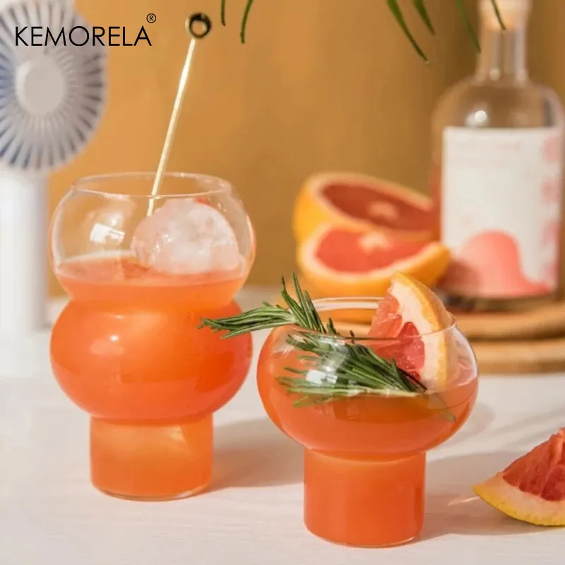 Kemorela ny nordisk stil bar cocktail glas kaffe mugg transparent boll yoghurt mousse cup glass dessert kopp mjölk skakning mugg